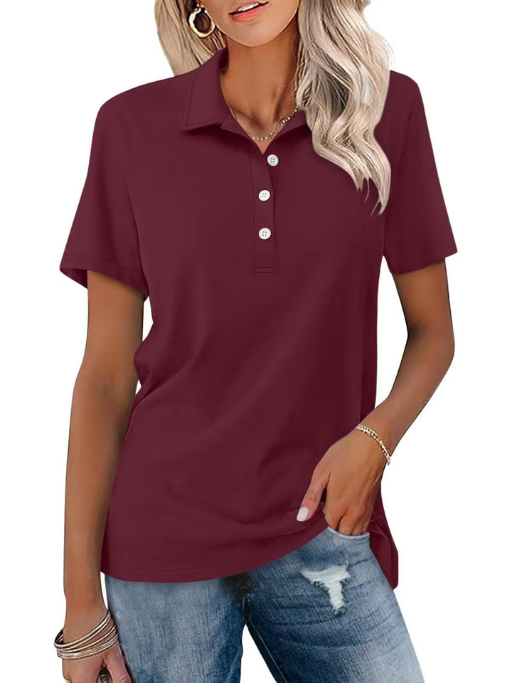 Amelia | Women Clothing Short Sleeve Polo Shirt