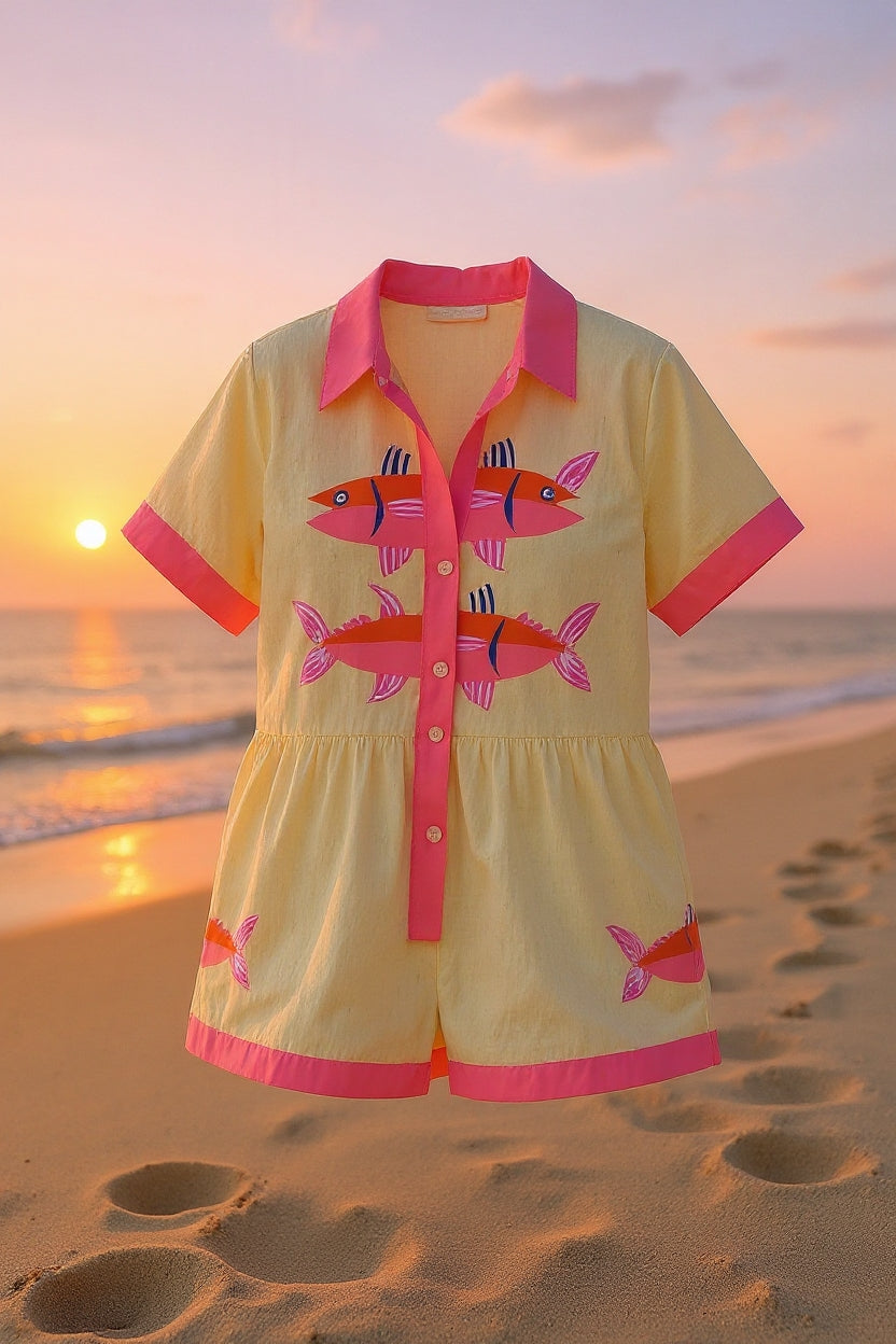 Ava | Women Clothing Lobster Print Short Set