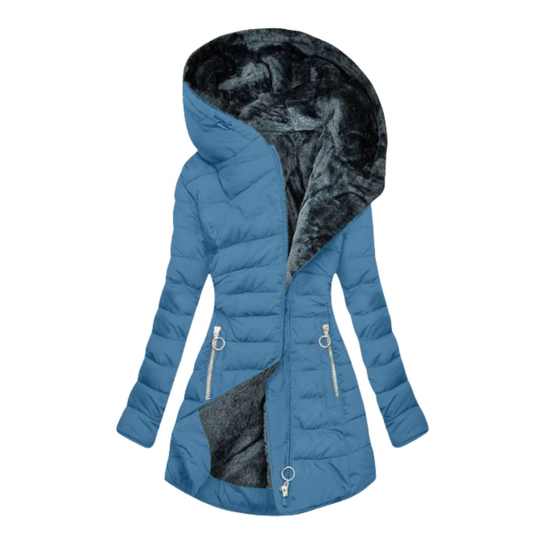 Rosie | Womens Quilted Ladies Puffer Jacket Faux Fur Hood