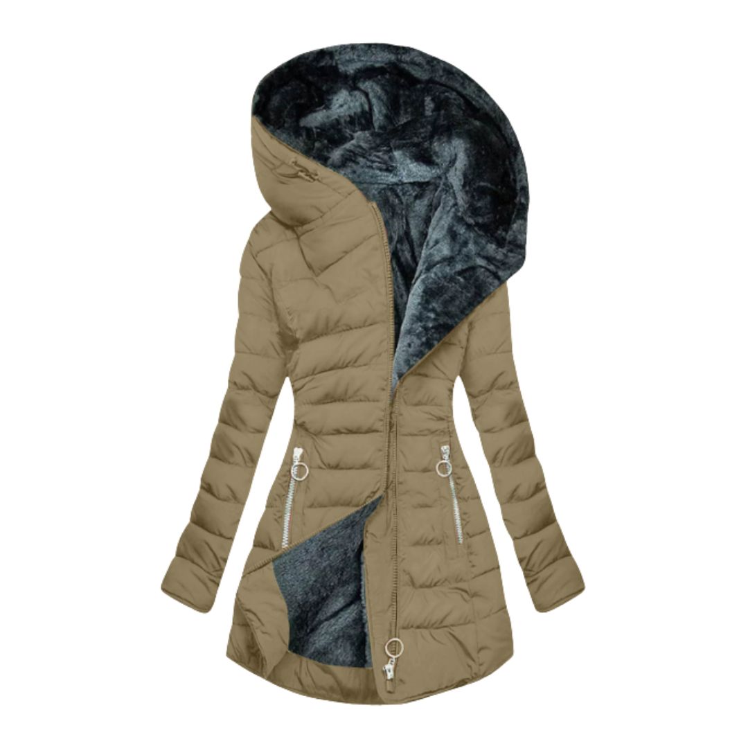 Rosie | Womens Quilted Ladies Puffer Jacket Faux Fur Hood