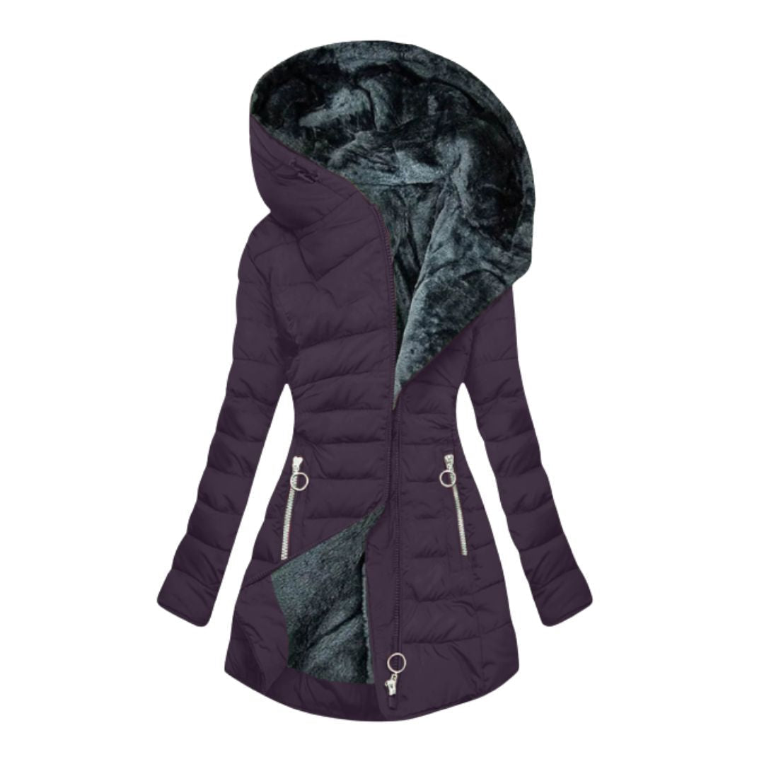 Rosie | Womens Quilted Ladies Puffer Jacket Faux Fur Hood