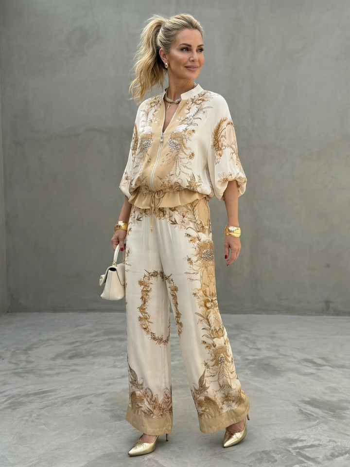 Gemma | Floral Wide-Leg Women Clothing Co-ord Set