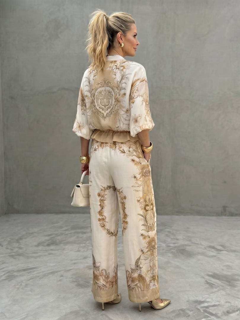 Gemma | Floral Wide-Leg Women Clothing Co-ord Set