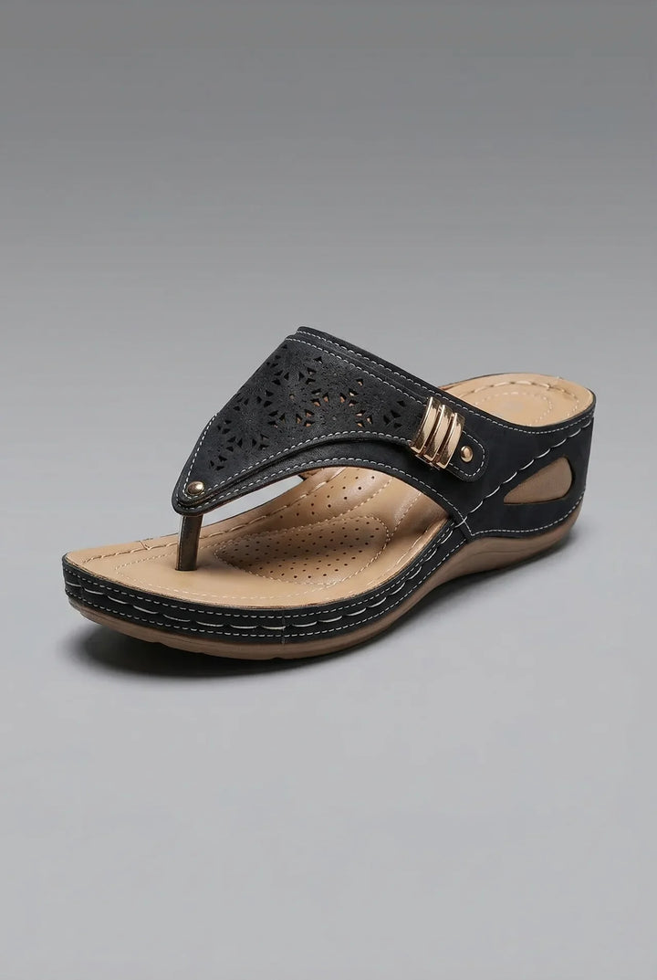 Georgia | Women Wedge Sandals with Laser-Cut Strap
