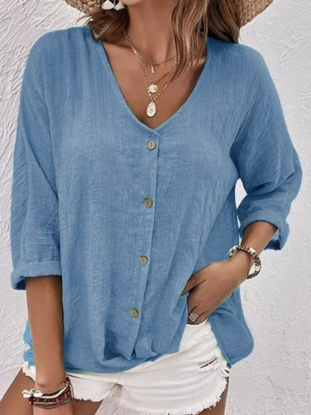 Sophia | Women Clothing Button-Down Summer Blouse