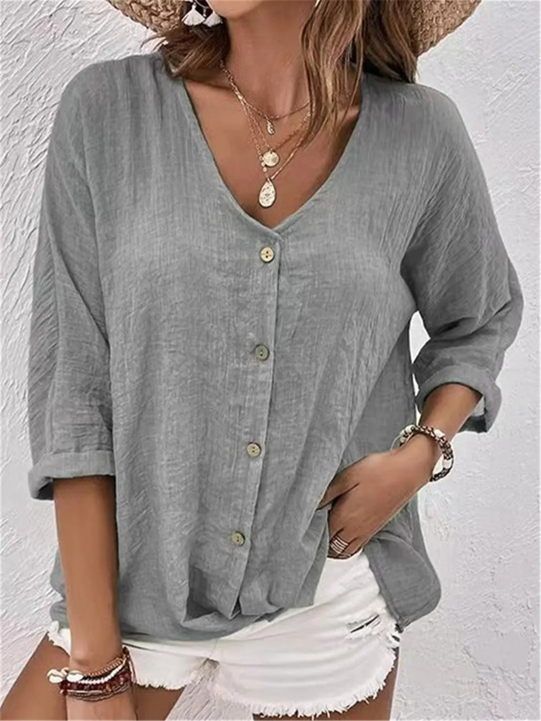 Sophia | Women Clothing Button-Down Summer Blouse