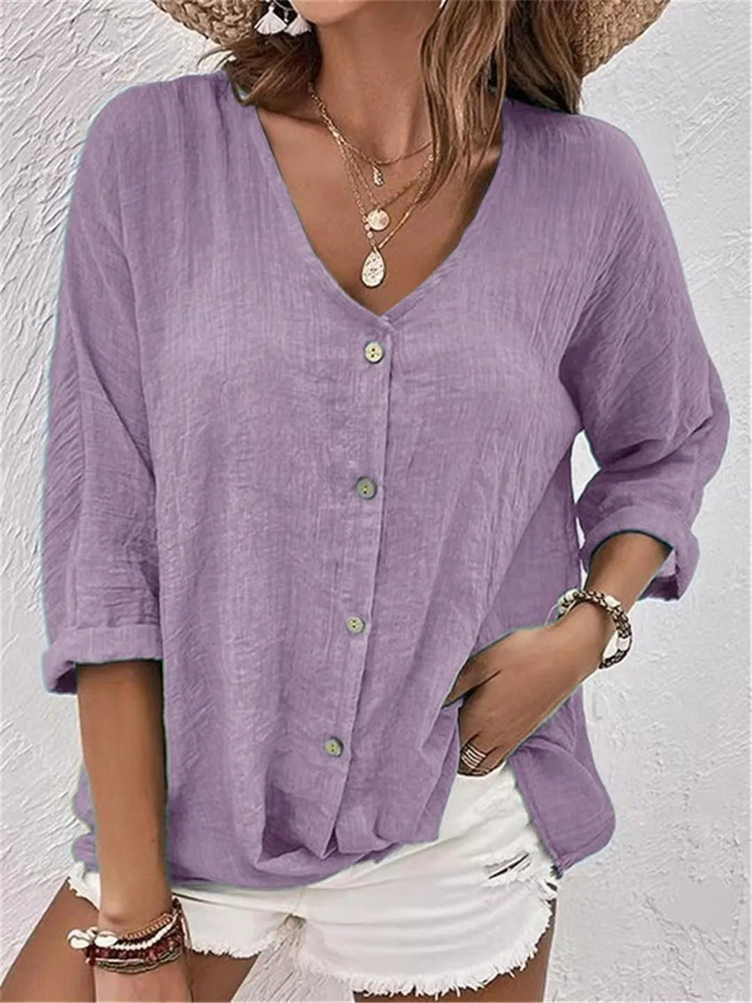 Sophia | Women Clothing Button-Down Summer Blouse