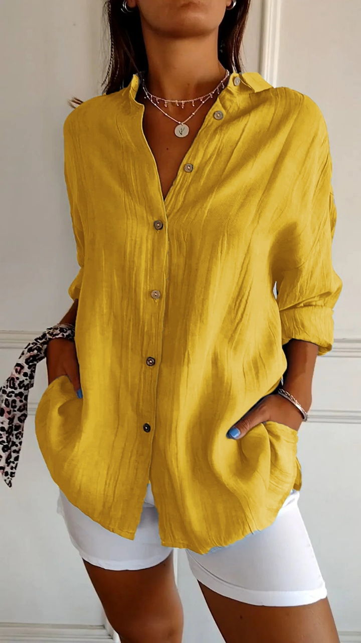 Olivia | Oversized Women Clothing Linen Button-Down Shirt