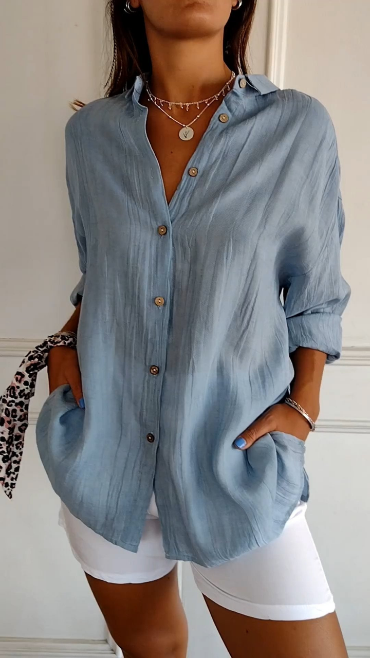 Olivia | Oversized Women Clothing Linen Button-Down Shirt