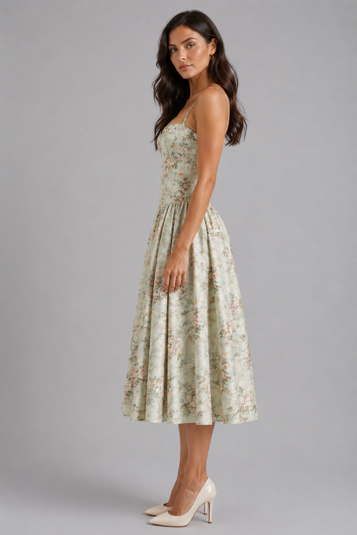 Sienna | Wedding Guest Corset Midi Dress