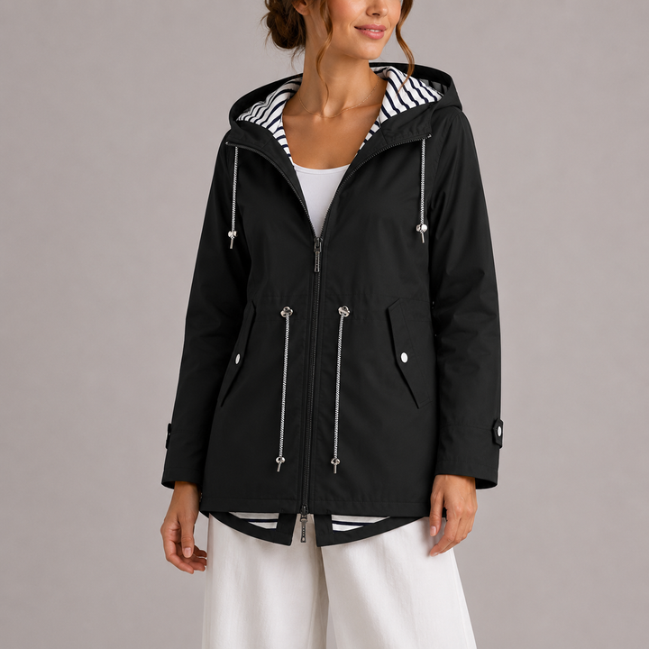 Elsie | Womens Hooded Zip-Up Rain Jacket
