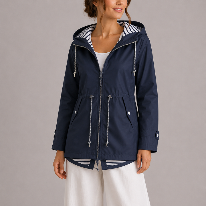Elsie | Womens Hooded Zip-Up Rain Jacket