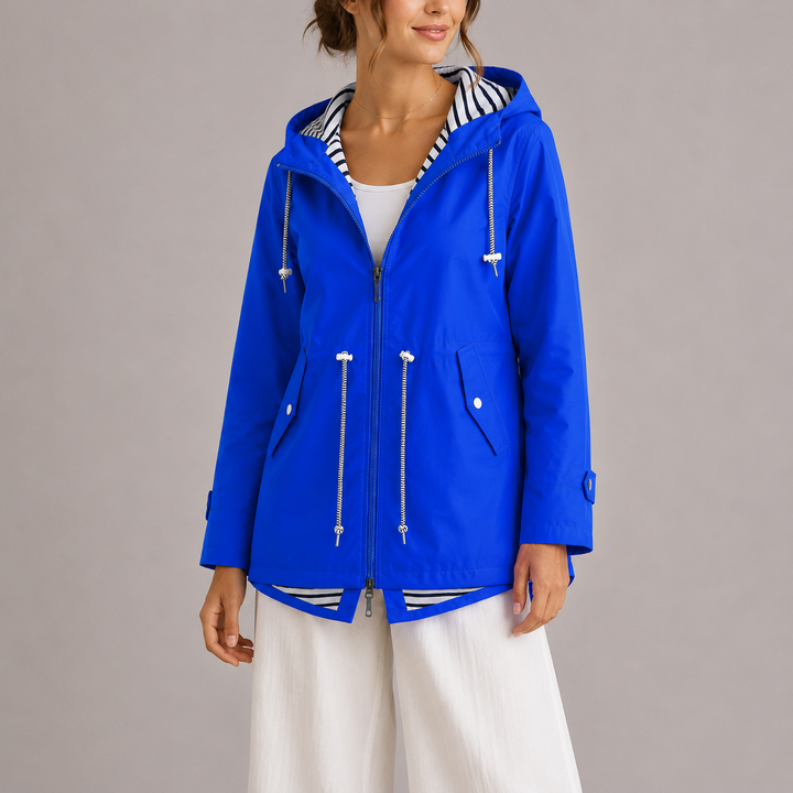Elsie | Womens Hooded Zip-Up Rain Jacket