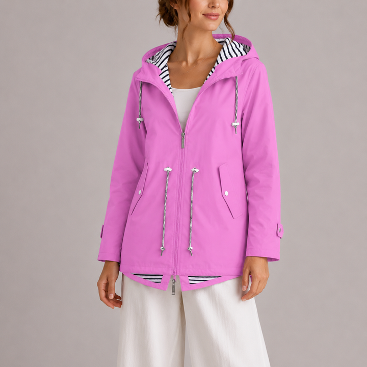 Elsie | Womens Hooded Zip-Up Rain Jacket