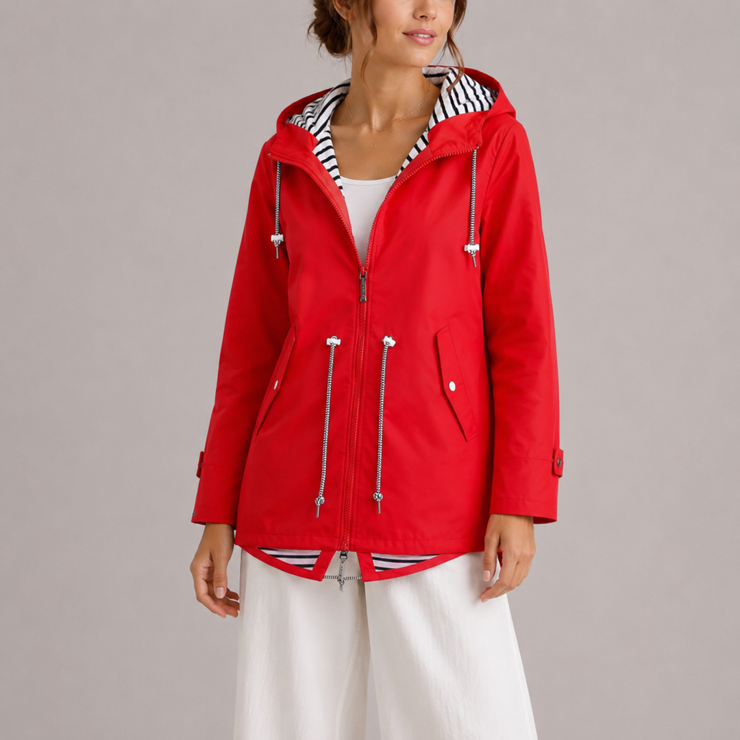 Elsie | Womens Hooded Zip-Up Rain Jacket