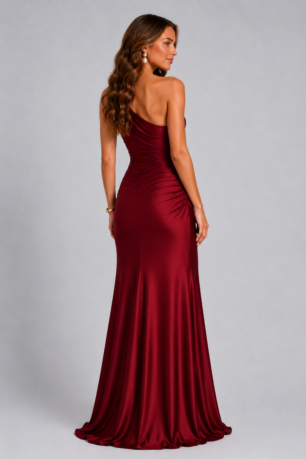 Pippa | Wedding Guest Ruched Satin Maxi Dress