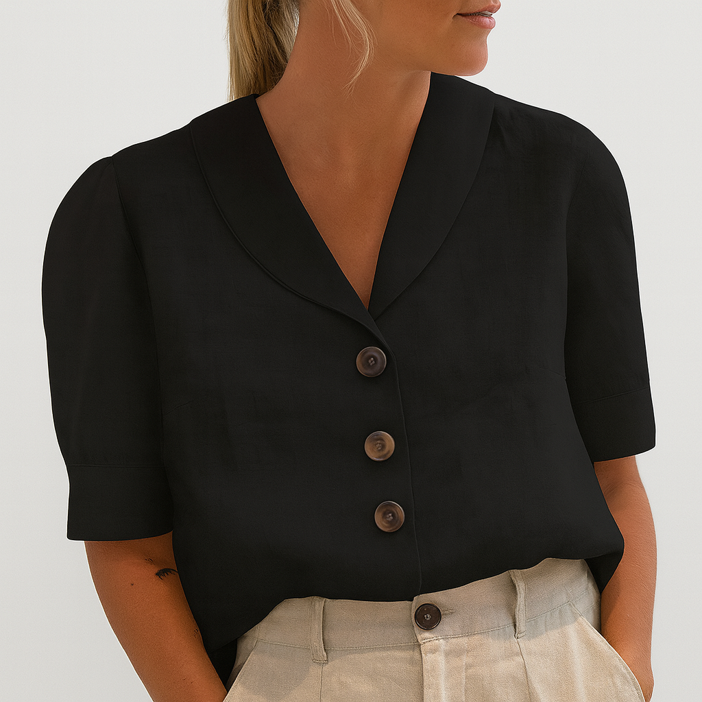 Isla | Women Clothing Short Sleeve Button Blouse