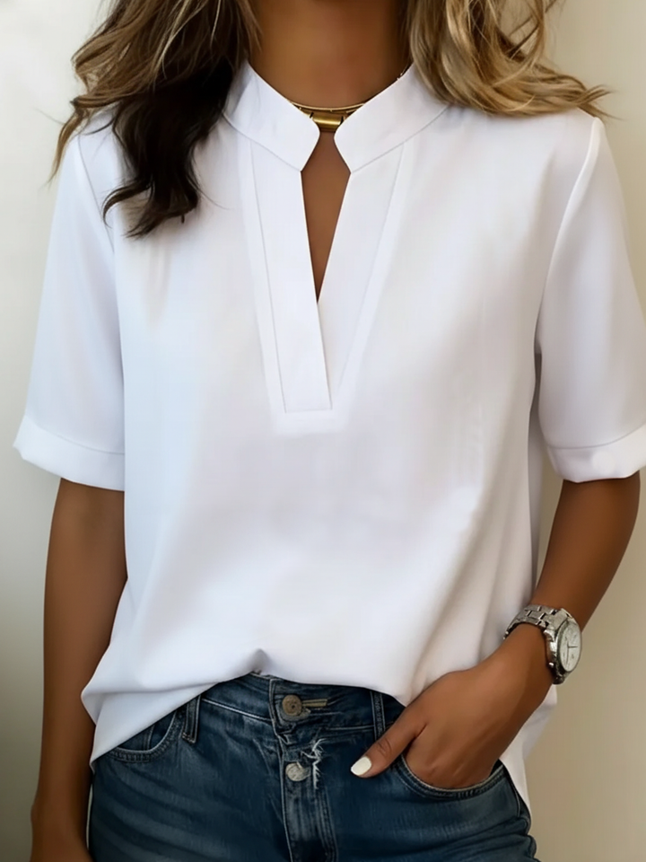 Bronte | Women Clothing Short Sleeve V-Neck Blouse