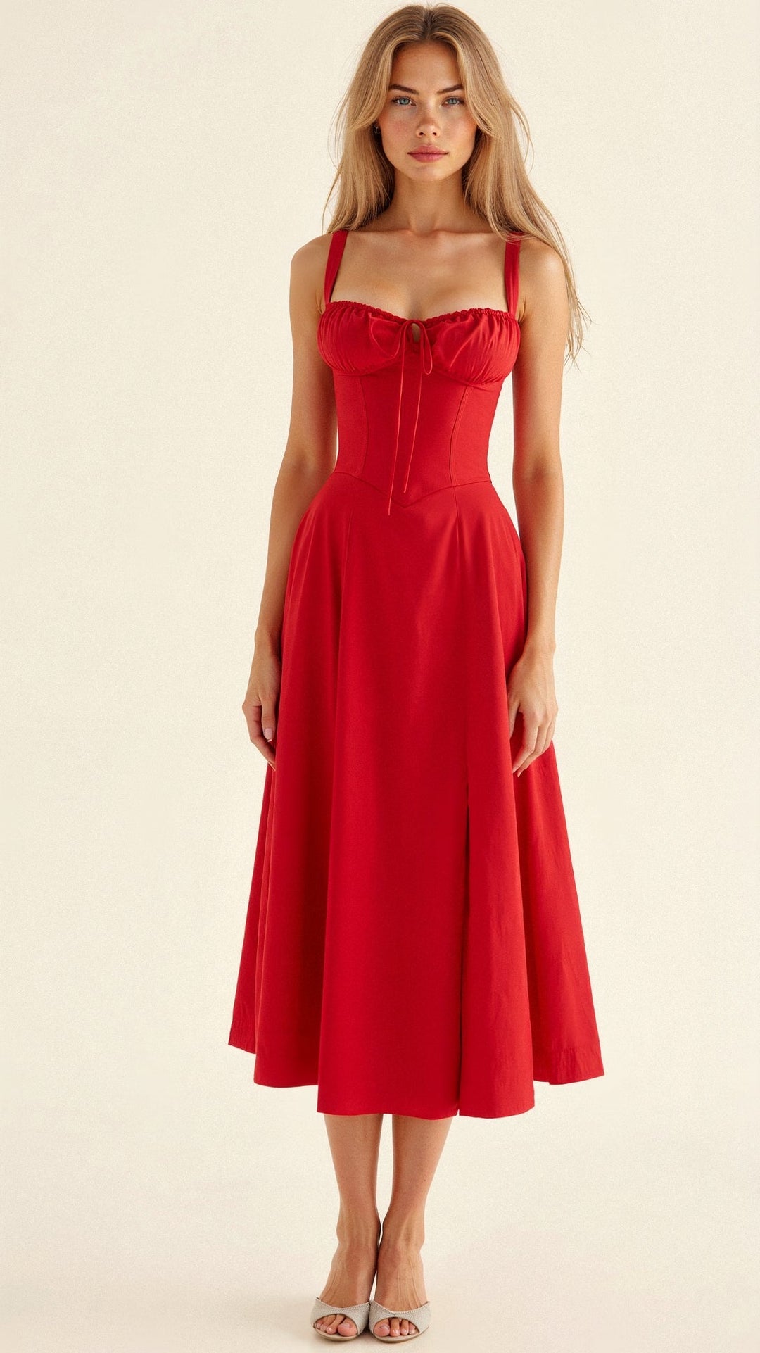 Matilda | Wedding Guest Satin Midi Dress