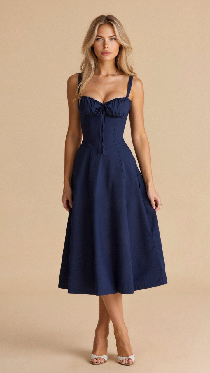 Matilda | Wedding Guest Satin Midi Dress