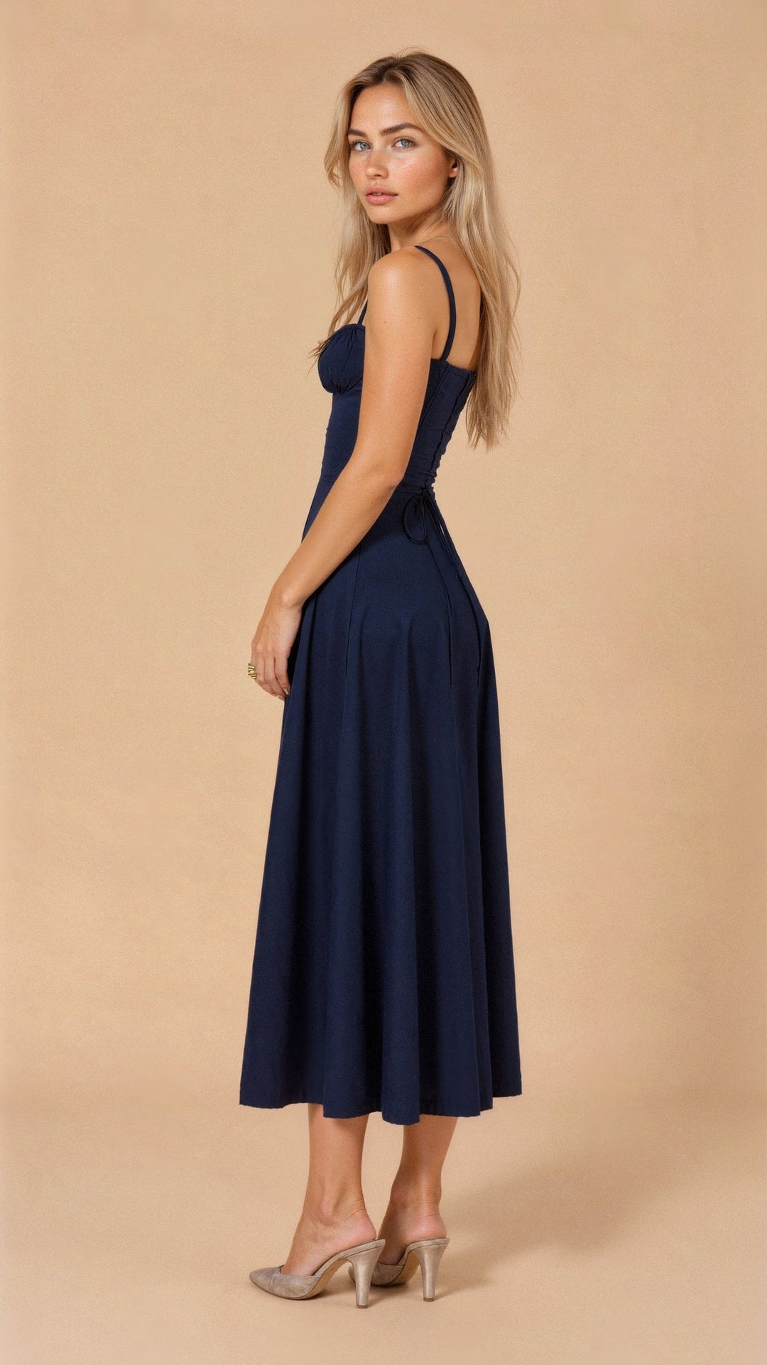 Matilda | Wedding Guest Satin Midi Dress