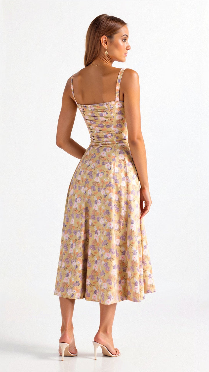 Matilda | Wedding Guest Satin Midi Dress