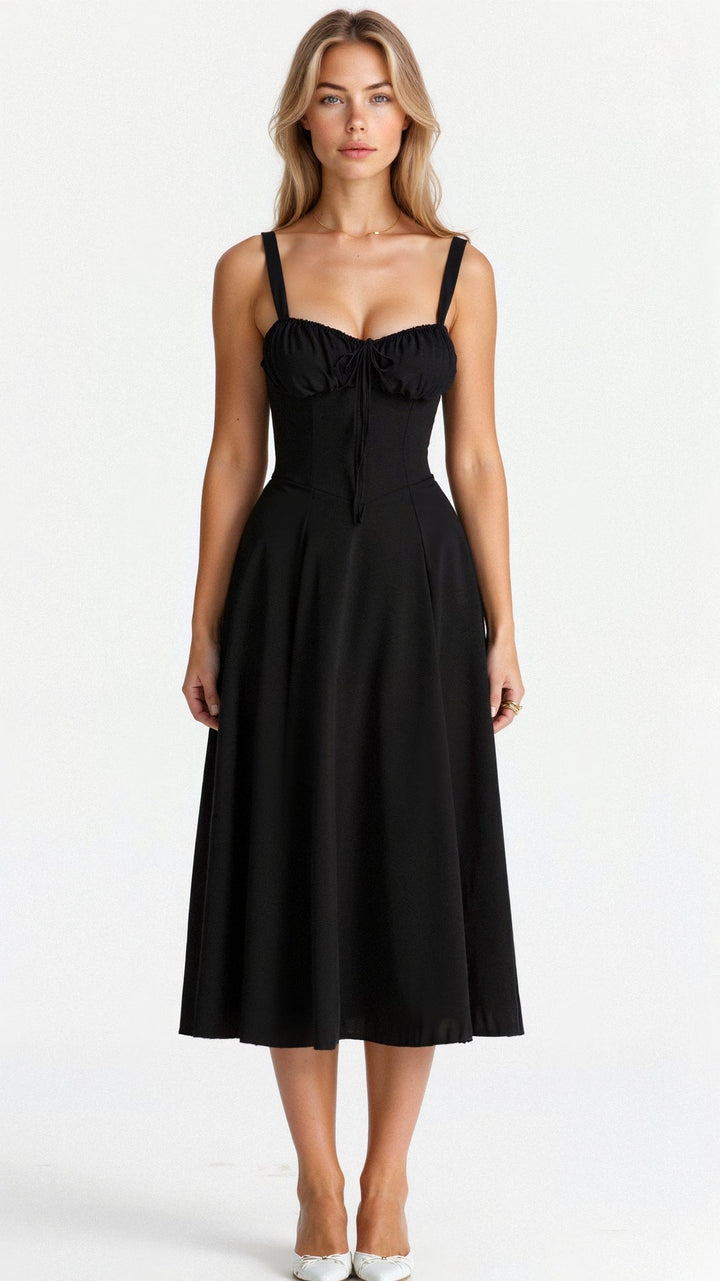 Matilda | Wedding Guest Satin Midi Dress