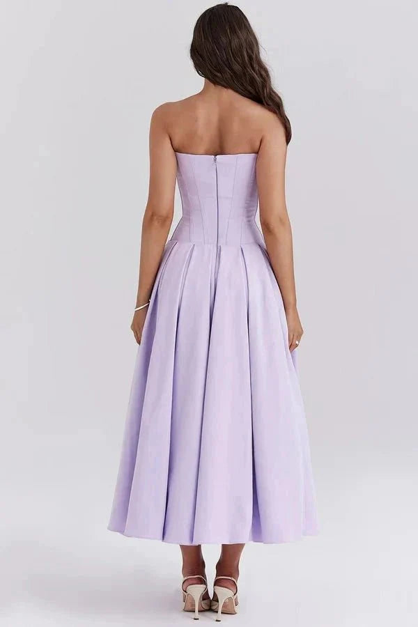 Sophia | Strapless Wedding Guest Midi Dress
