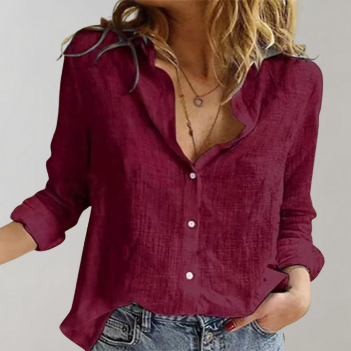 Ava | Women Clothing Linen Button-Down Shirt