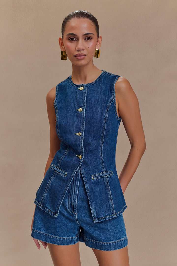 Elsie | Sleeveless Denim Romper Women Clothing