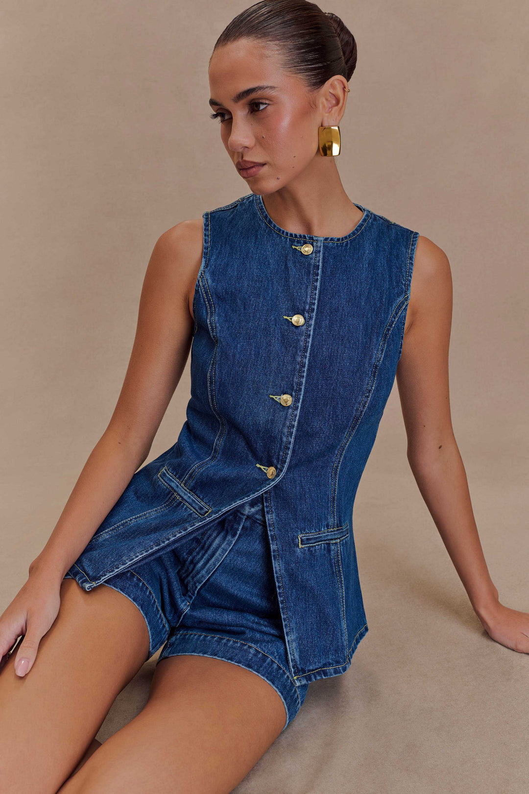 Elsie | Sleeveless Denim Romper Women Clothing