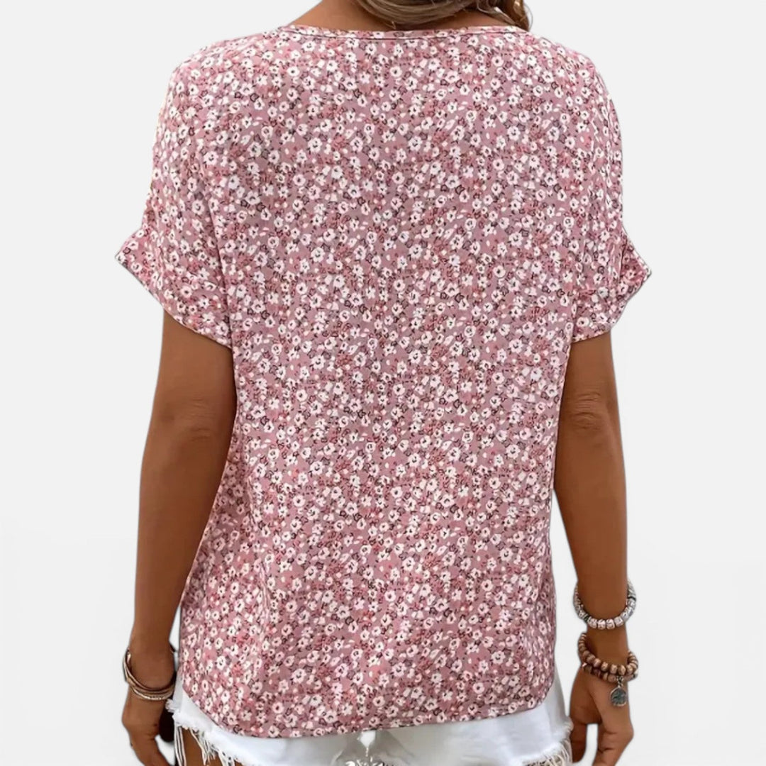 Bronte | Short Sleeve Button Women Clothing Top