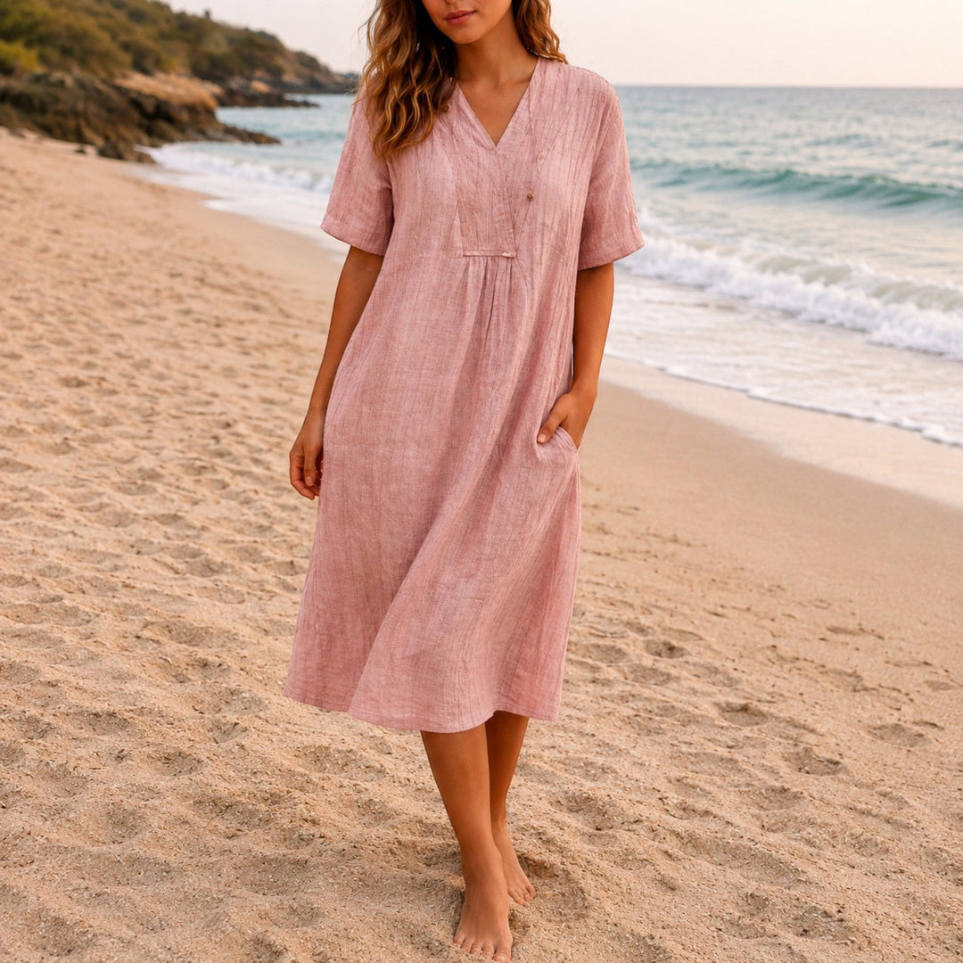 Cressida | Women Summer Midi Dress with Pockets