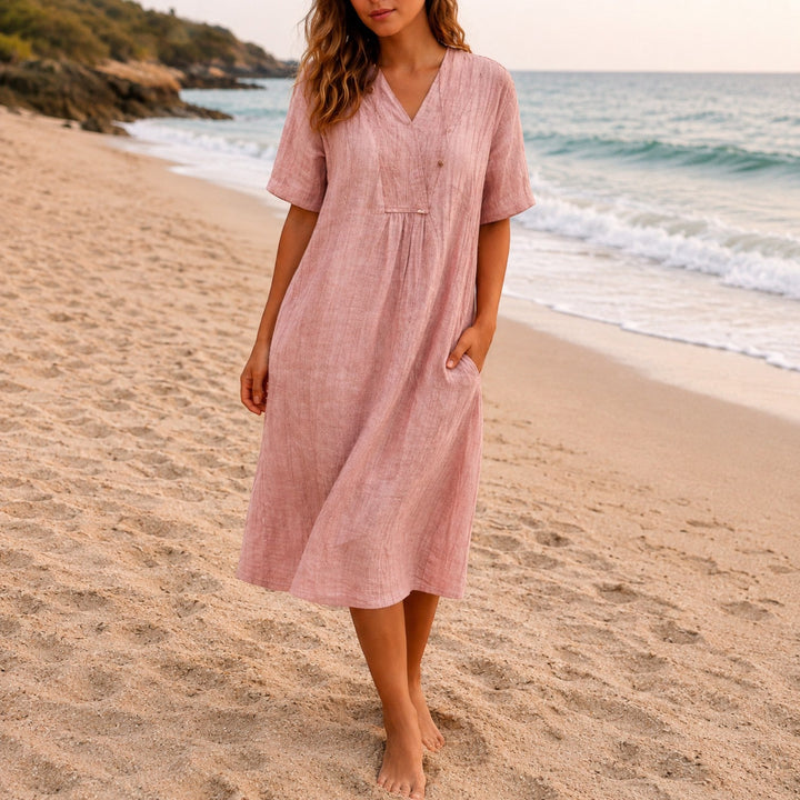 Cressida | Women Summer Midi Dress with Pockets