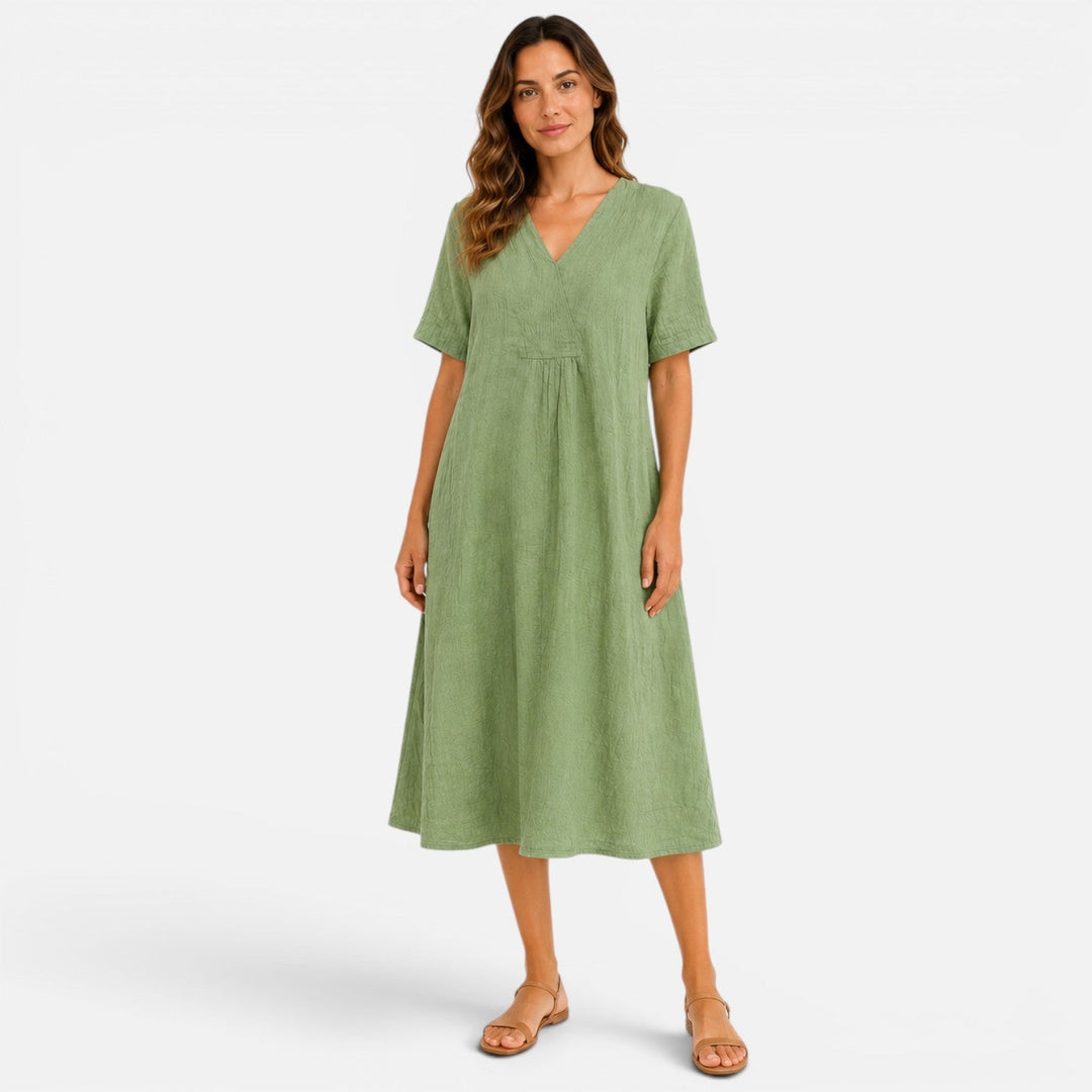 Cressida | Women Summer Midi Dress with Pockets