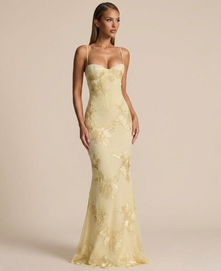 Daisy | Wedding Guest Floral Corset Maxi Dress