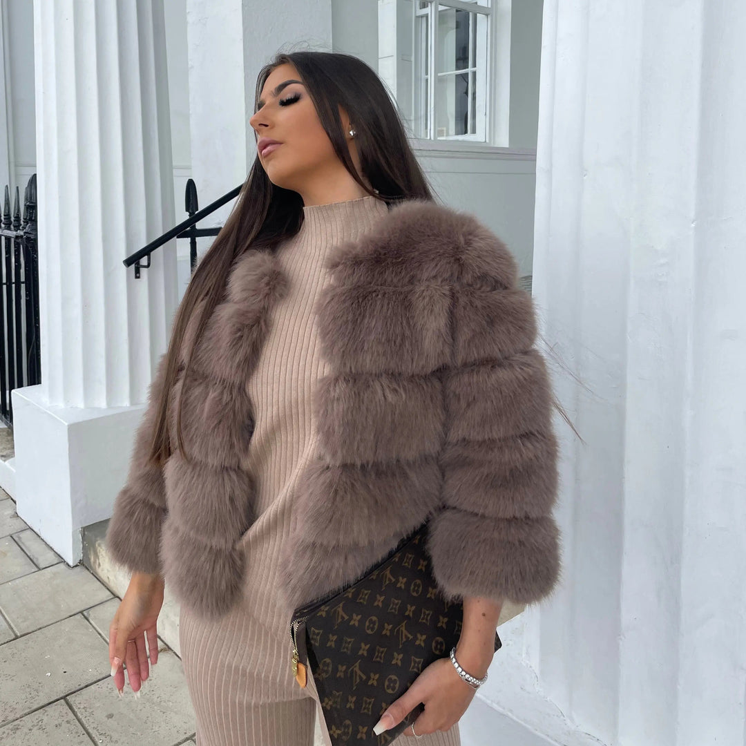 Sienna | Womens Cropped Fur Coat Jacket