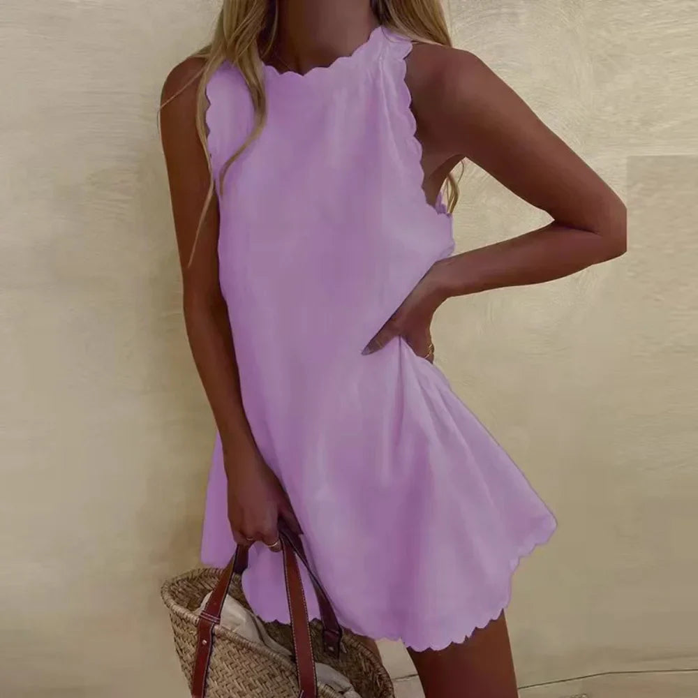 Lottie | Sleeveless Scallop Hem Summer Dress Women