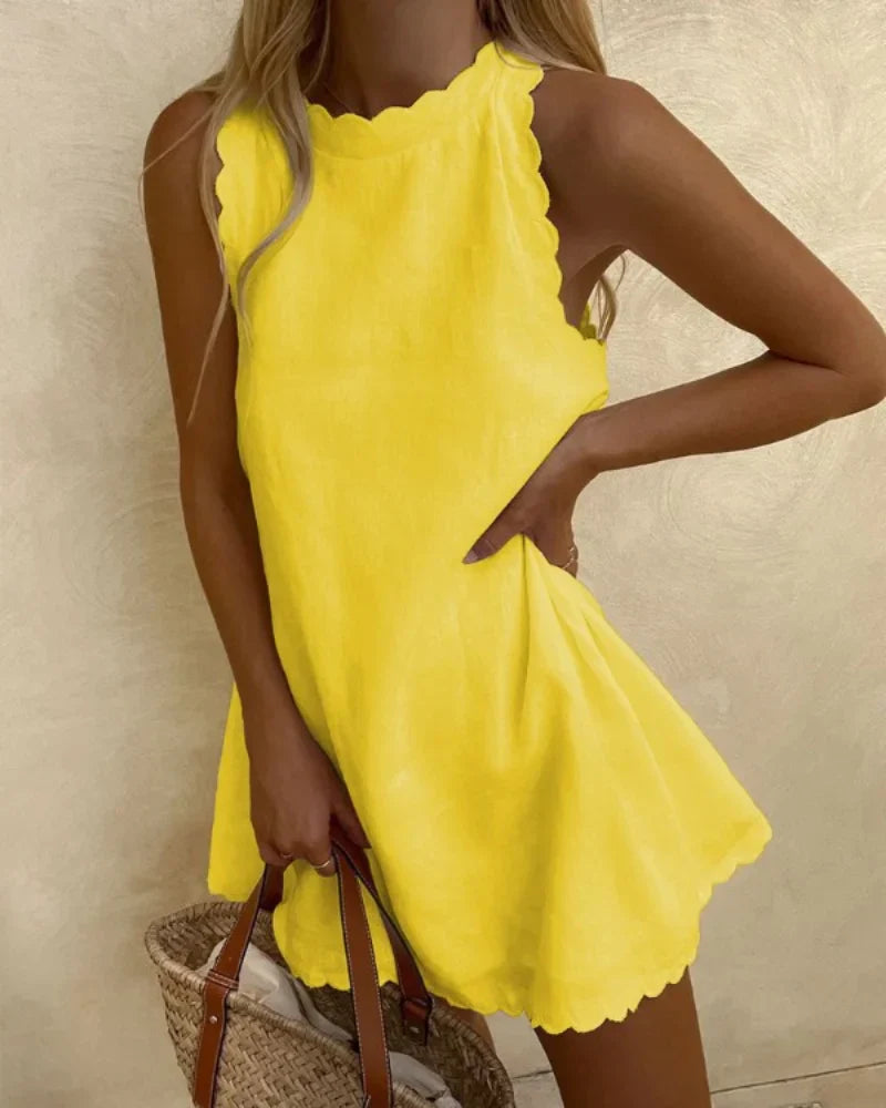 Lottie | Sleeveless Scallop Hem Summer Dress Women