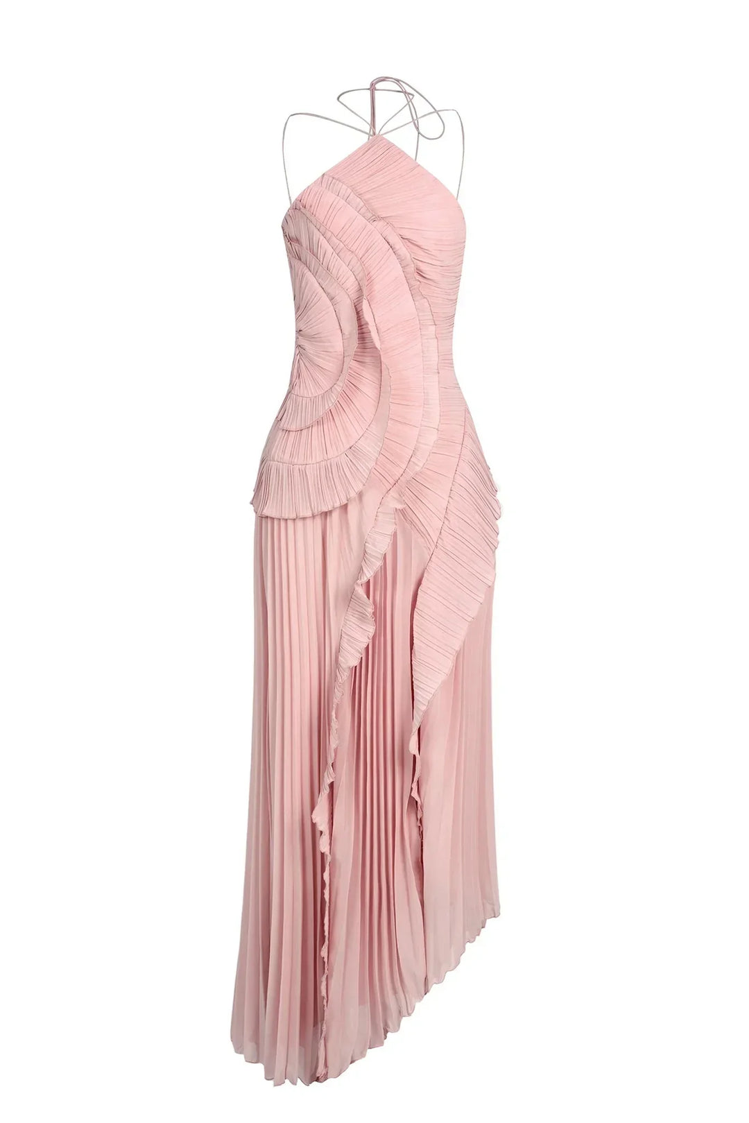Poppy | Wedding Guest Pleated Ruffle Maxi Dress