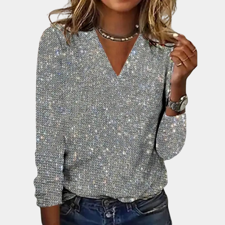 Isla | Women Clothing Glitter Long Sleeve Blouse