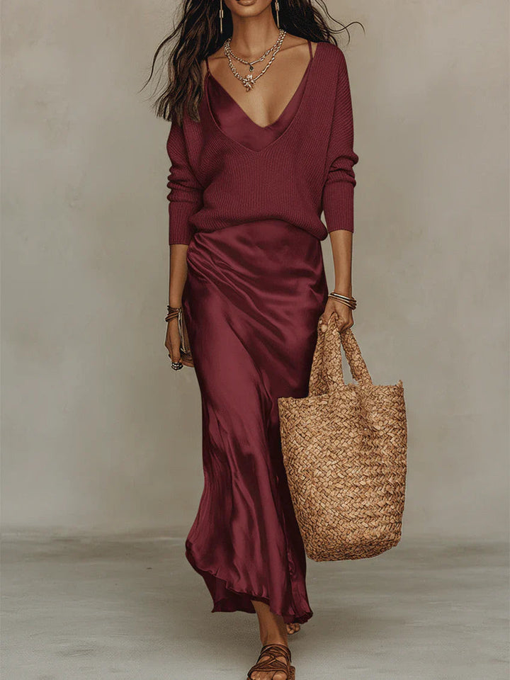 Beatrice | Satin Slip Maxi Dress for Women