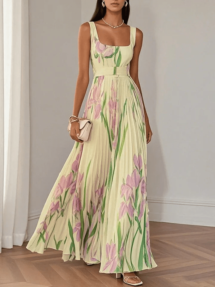 Freya | Wedding Guest Pleated Maxi Dress