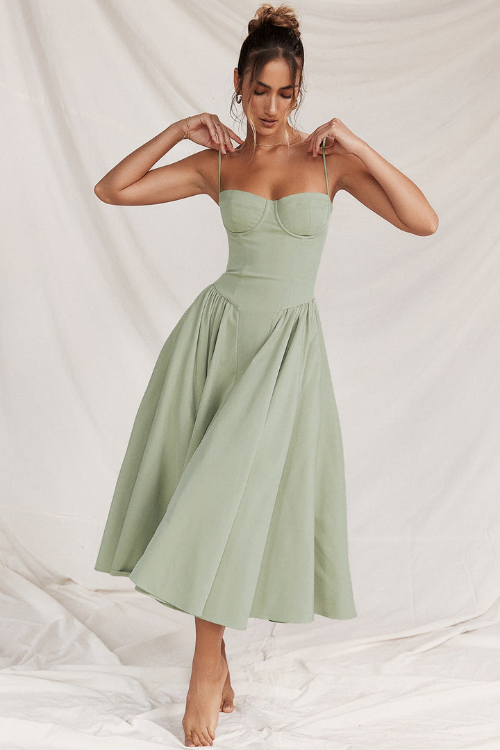Gemma | Wedding Guest Bustier Midi Dress Women