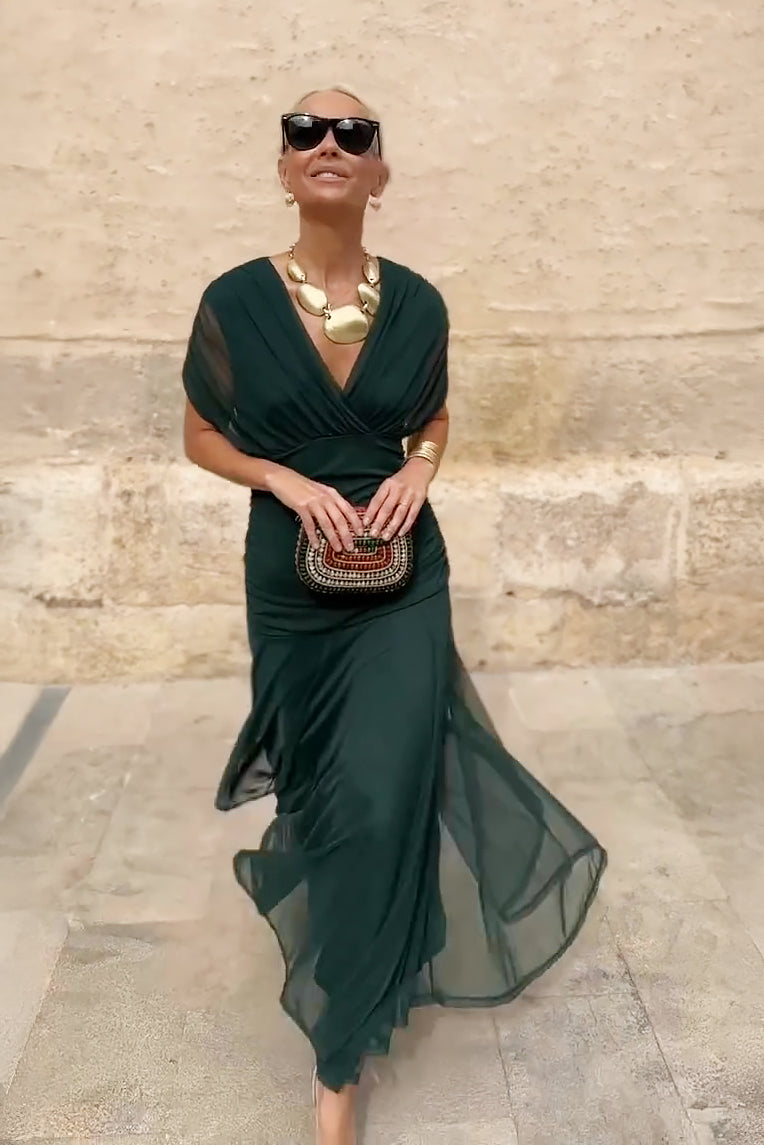 Arabella | Wedding Guest Chiffon Maxi Wrap Dress