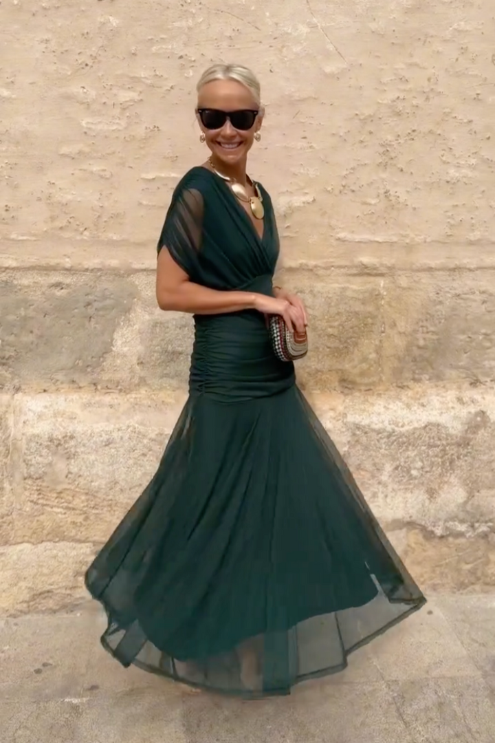 Arabella | Wedding Guest Chiffon Maxi Wrap Dress