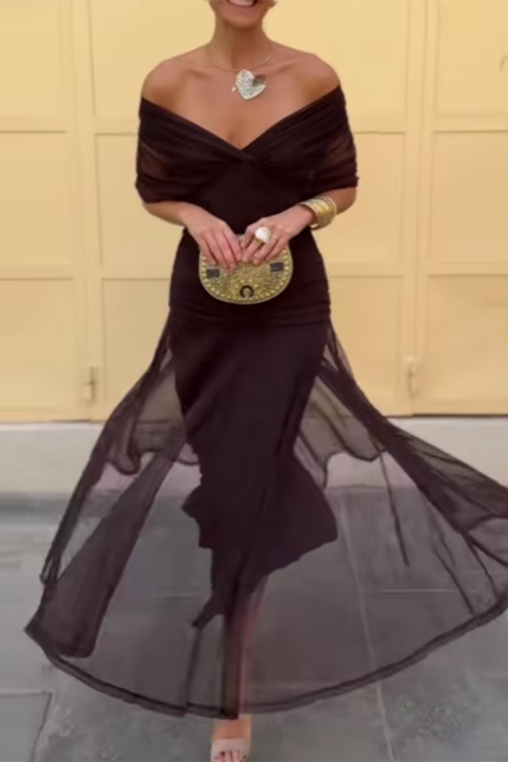 Arabella | Wedding Guest Chiffon Maxi Wrap Dress