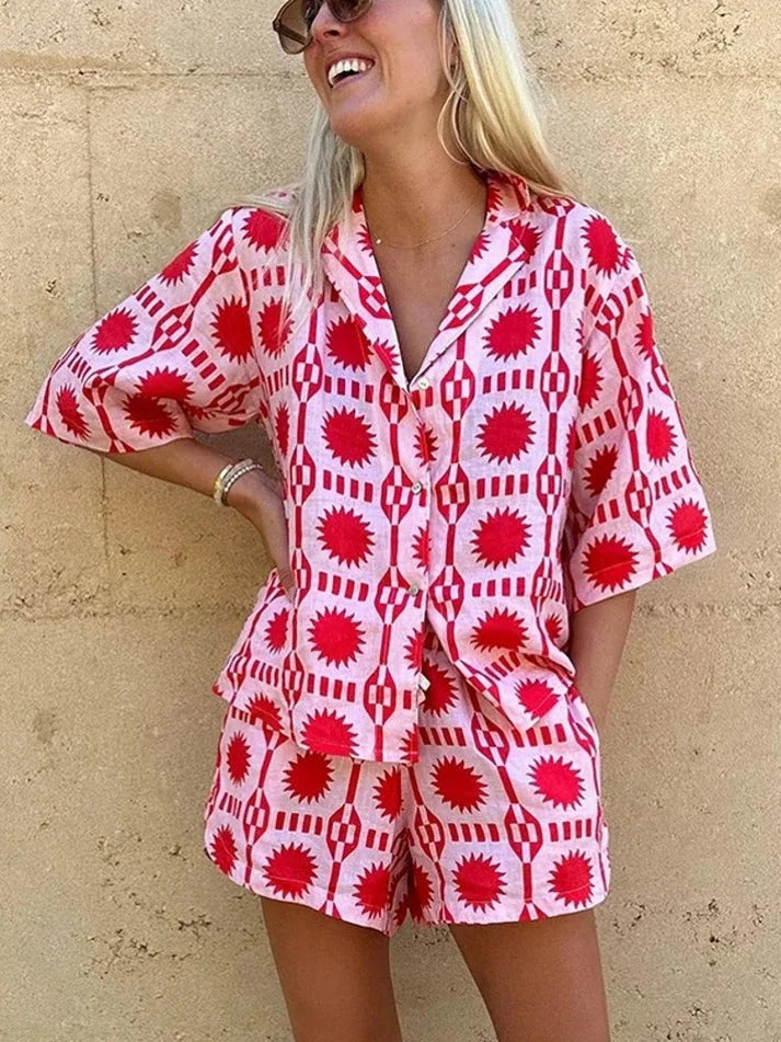 Tilly | Women Clothing Printed Short Sleeve Co-ord Set