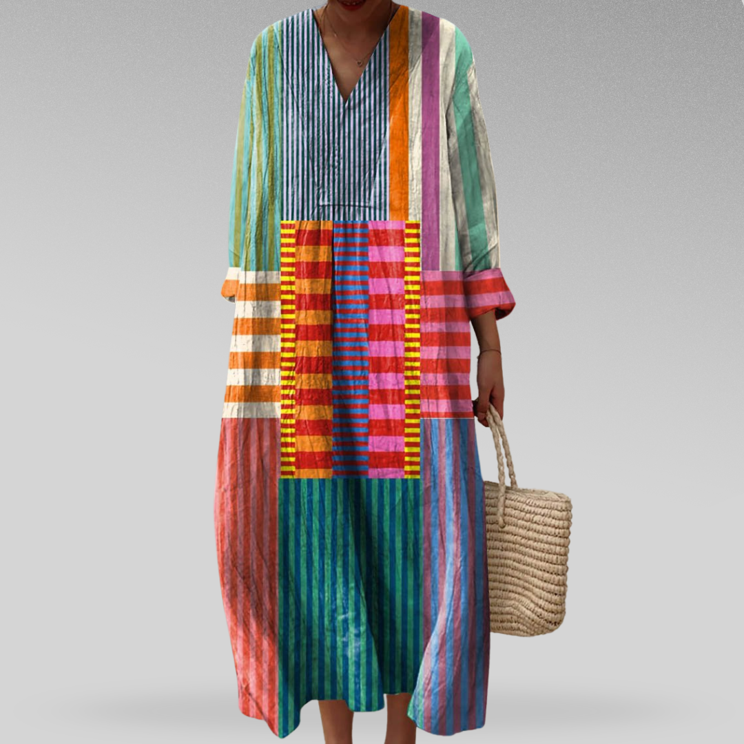 Florence | Colorblock Striped Maxi Dress for Women