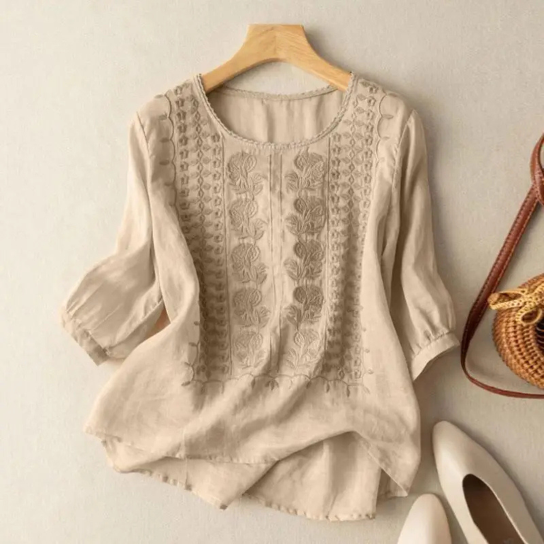 Poppy | Embroidered Women Clothing Linen Blouse